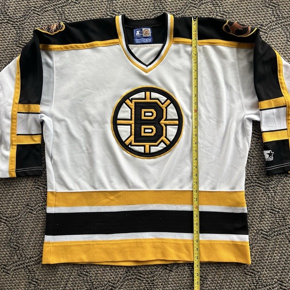 Vintage Boston Bruins Jersey Mens XL White 90s Pooh Bear Starter NHL Hockey - Picture 7 of 8